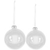 DOITOOL 2Pcs Clear Christmas Ornaments Balls,3.15'' and 2.36" Plastic Acrylic