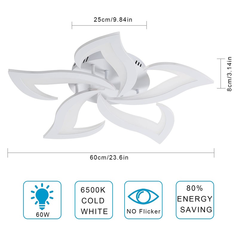 DELIPOP LED Ceiling Light Fixture, 6500K Modern LED Flush Mount