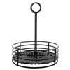 G.E.T. 4-31860 Black Round Stainless Steel Condiment Caddy Iron Teflon