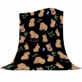 Gaakvrr Capybara Blanket, Capybara Gift Party Decoration, Plush Blanket for Bedroom, Couch, Sofa, Kids, Adults, All Seasons, 100 x 130 cm