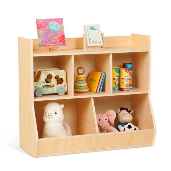 OOOK Kids Book Shelf and Toy Storage Organizer, 3-Tier Montessori Book Shelf with Large Storage Capacity for Kids Bedroom, Nursery, Playroom, Hallway, Kindergarten