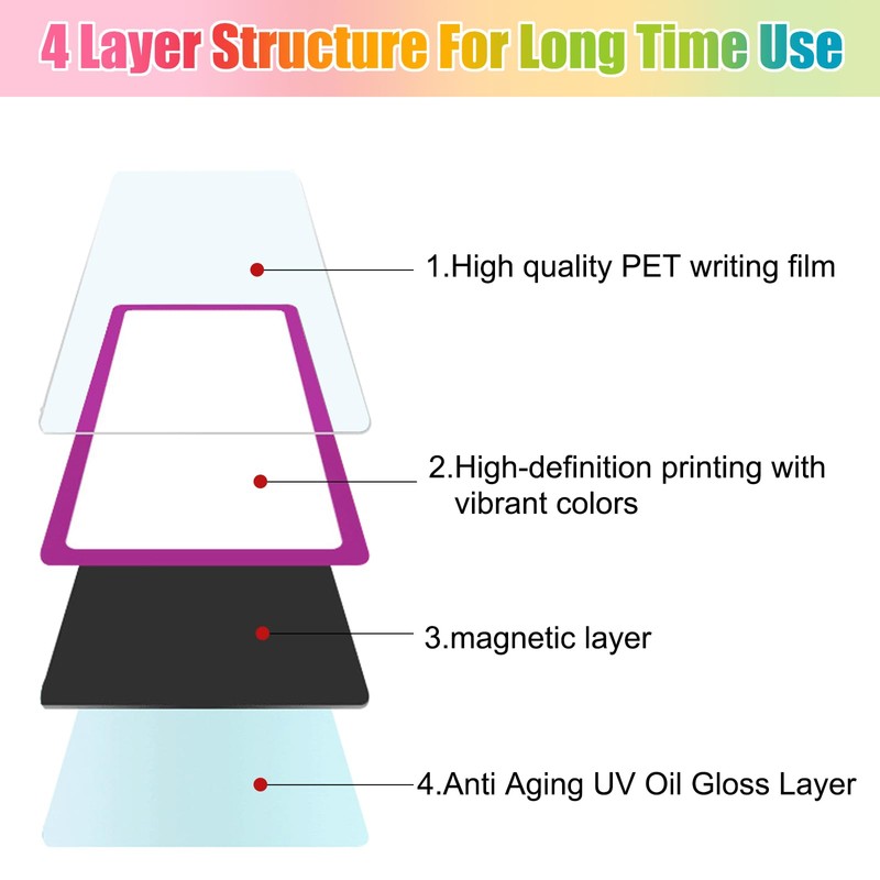 Pack of 54 Magnetic Strips, 8 x 3 cm, Reusable