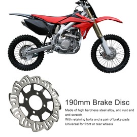 Front or Rear Brake Disc Plate, 190mm Brake Disc with Retaining Bolts Brake Pads for 50cc To 125cc Dirt Bike Motorcycle ATV Scooter