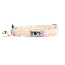 The Worthy Dog's Mermaid Adjustable Collar for Cats and Small Dogs Pink