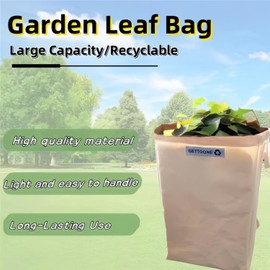 GETTOONE Lawn Garden Clippings Bags Yard Waste Bins Reusable Bags Leaf Container and Trash Bag With Two Carry Handles Two Size (Square Bigger)