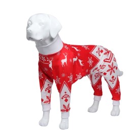 Xqpetlihai Christmas Dog Clothes Dog Onesie Surgery Recovery Suit Dog Pajamas for Large and Medium Dog (XL,CH)