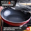 Red Volcano Textured Ceramic Nonstick, 11" Flat Bottom Wok Stir-Fry
