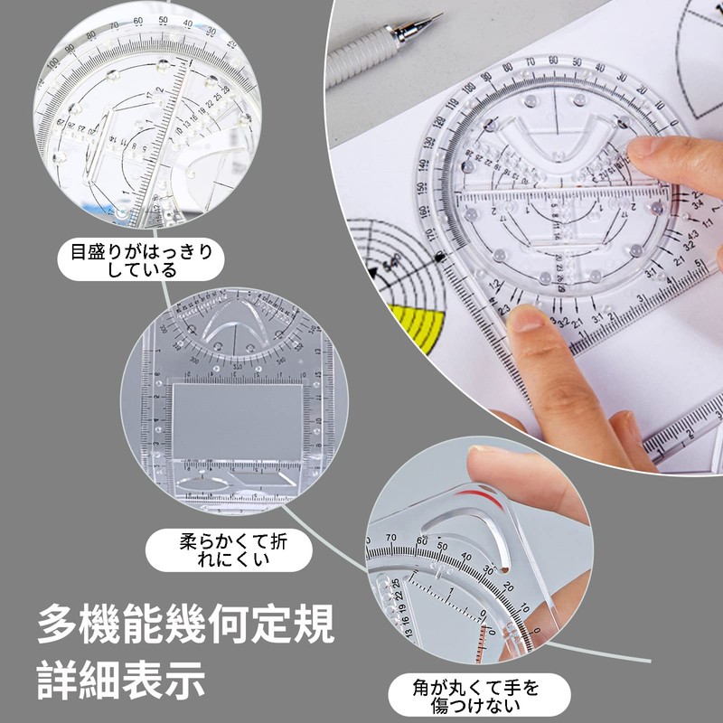 ZHEJIA Ruler, Multi-functional Geometric Ruler, Multi-functional Drawing Ruler, Multi-functional Drawing