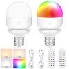 LGMCF Rechargeable Light Bulbs with Remote Control Timer and 3