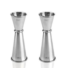 2pcs 2oz & 1oz Dual Jigger for Bartending, Stainless Steel Cocktail Measuring Cup Double Spirit Measure Bar Jigger for Home Bar Bartender Supplies