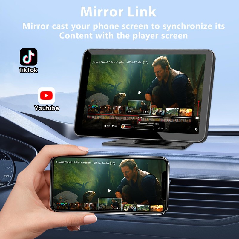 Carplay Screen for Car, 7" HD Wireless Portable Car Play