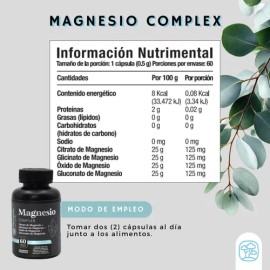 Magnesio Complex Momosie: Suplemento con Citrato, Glicinato, Gluconato y Óxido de Magnesio Vegano en Cápsulas