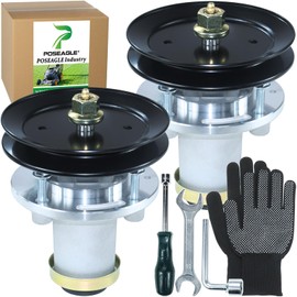 POSEAGLE 2 Pack Pre-Greased 539112170 Spindle Assembly with 532199789 Pulley Replace 539112170 Mandrel Assembly 532199791 199789 for Husqvarna YT42DXL YT42DXLS Z242E Z242F TS242D Z242F Tractor