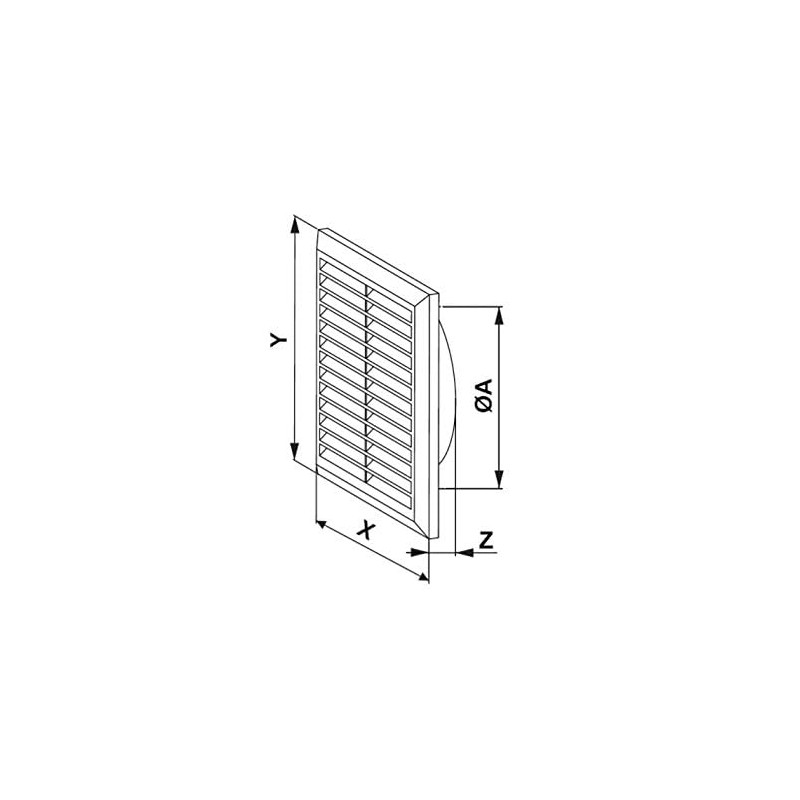Brown Air Vent Grille 200mm x 200mm with Fly Screen
