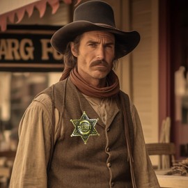 Cute Pins Sheriff Badges Police Badge Metal Sheriff Badge for Women and Adult Cowboy Party Decoration