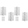 2 Pairs Door Hinge 3" 75mm Ball Bearing Hinges Satin Chrome Suit Internal Doors Pair (2)