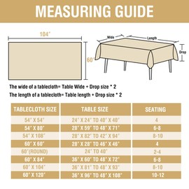 H.VERSAILTEX Linen Table Cloths Rectangle 60 x 104 Inch Premium Tablecloth Spill-Proof Waterproof Table Cover for Dining Buffet Feature Extra Soft and Thick Fabric Wrinkle Free, Sage