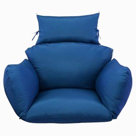 lihtsofty Egg Chair Cushion Replacement 50x46 Inch -Thicken Foldable Removable Waterproof Egg Chair Cushions with Headrest, Outdoor Hanging Chair Cushion, Patio Swing Cushions,Machine Washable,Blue