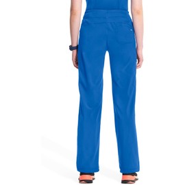 Cherokee Infinity Straight Leg Drawstring Women Scrub Pants 360 Stretch with 4 Pockets 1123AP, S Petite, Royal