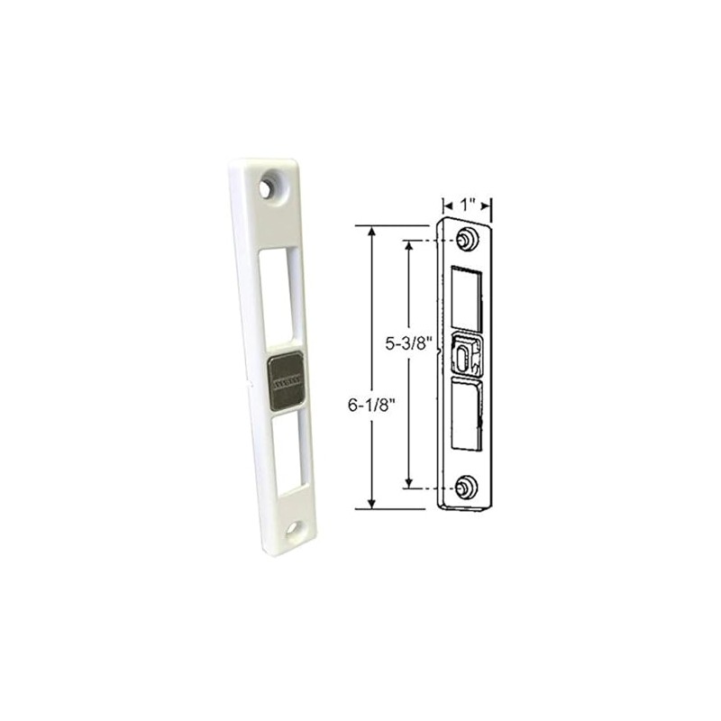 Generic Sliding Patio Door Keeper (Strike Plate), White, HA0208SKWH