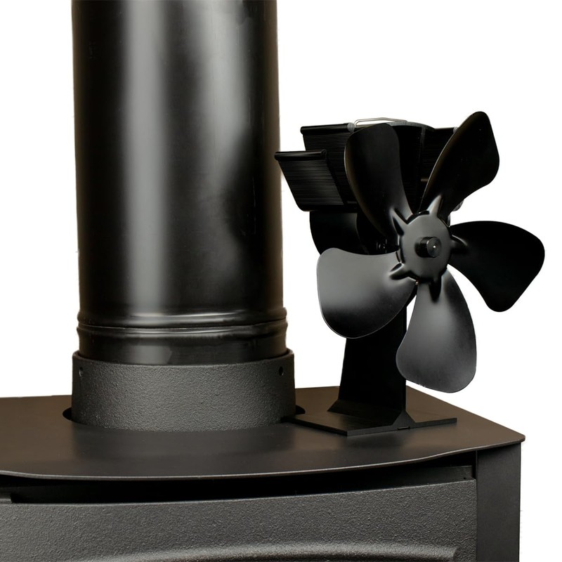 US Stove MH4 Miracle Heat 5 Blade Thermoelectric Fan, No