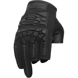 Seibertron T.T.F.I.G 2.0 Men's Tactical Gloves Flexible Rubber Knuckle Protective for Hunting Hiking Airsoft Paintball Motorcycle Motorbike Riding Outdoor Gloves Black L