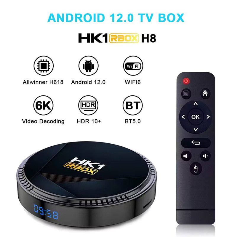 HK1 RBOX-H8 WIFI6 Android 12.0 Smart TV Box H618 Quad-core