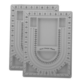 SEWACC 2pcs Bead Board Jewelry Making Tray Beading Design Tool for Craft Projects for Organizing Sorting Displaying Beads for DIY Necklace Bracelet Making