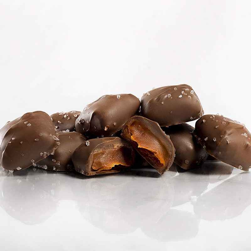 Sanders Dark Chocolate Sea Salt Caramels, Kettle Cooked Caramel Covered
