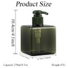 2Pcs 250ml/8.3oz Green Empty Plastic Square Lotion Pump Bottles with