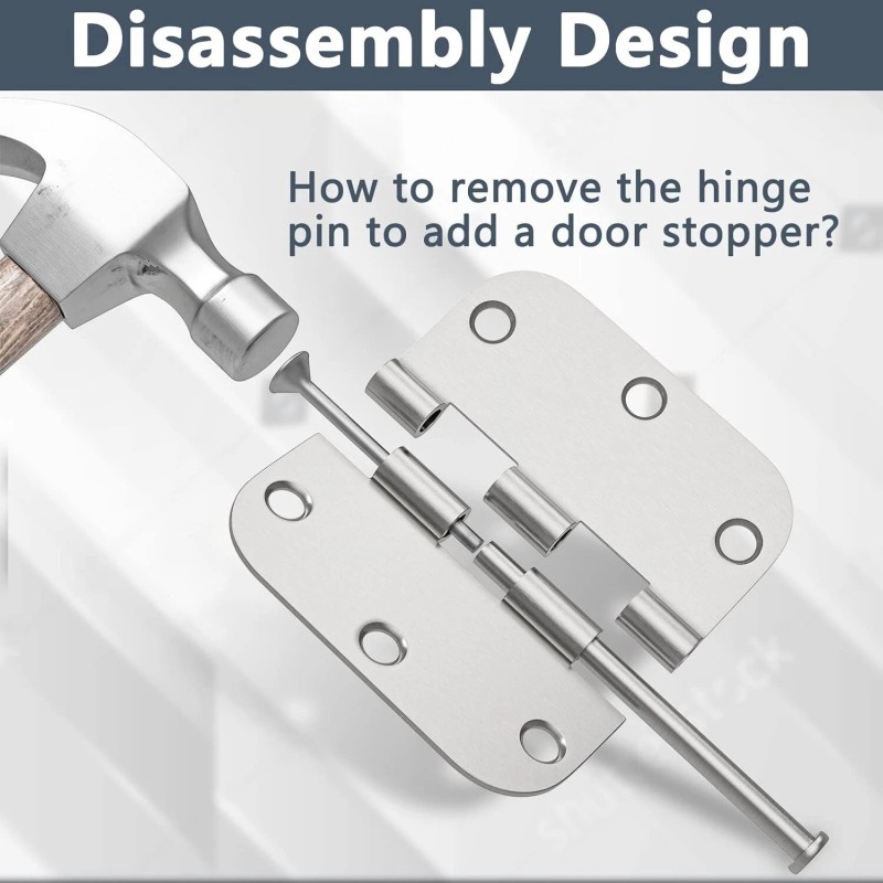 HOSOM 30 Pack Door Hinges 3.5" Satin Nickel Interior Door