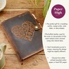 Embossed Heart Genuine Buffalo Leather Refillable Journal - Handcrafted Notebook