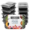 Efforias [10 Pack, 32oz] 2 Compartment Plastic Meal Prep Containers