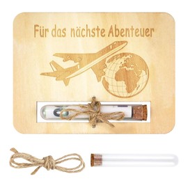 Flugzeug Geldgeschenk Reise, Geburtstag Hochzeit Geldgeschenke, Lustige Reisekasse Geschenkkartons aus Holz, Wunscherfüller Reagenzglas Geschenke für Reisende