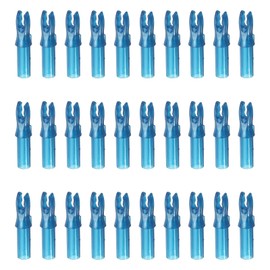 MECCANIXITY Archery Arrow Nocks Plastic Carbon Arrow Inserts .244"/6.2mm for DIY Hunting Shooting Compound Recurve Bow(Blue, Pack of 30)