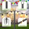 Jusgym String Light Poles for Outside, 10ft Adjustable Metal Poles