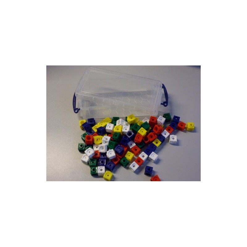 100 plug-in cubes 5 colours (red, yellow, green, blue, white)