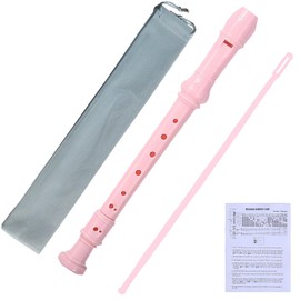 fogman Soprano Recorder Cloth Case with Cleaning Rod Carrying Vertical Whistle Concert (Pink)