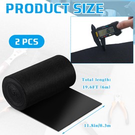 Tinideya 2 Pcs Black Boat Trailer Bunk Carpet Water Proof Bunk Carpet Marine Boat Bunk Carpet Outdoor Boat Trailer Bunk Covers Trailer Boat Bunk Padding for Boats Trailers (19.6 ft x 11.8 Inches)