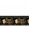 Dusenly Black Gold Happy New Year Tablecloth Plastic Disposable New
