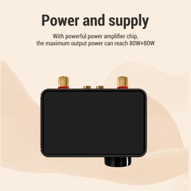 Acogedor Power Amplifier, 80W X 2 Stereo 5.0 Digital Amplifier, U Disk USB Sound Input, Memory Card Support, Home Theater Passive Speaker 4 6 8 16 Ohm