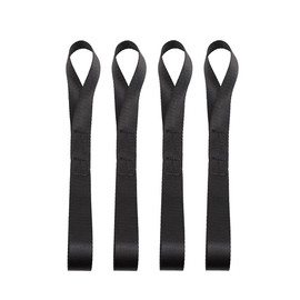 Soft Loop Tie Down Straps - 4 Pcs Heavy Duty Nylon Lashing Loops Straps Webbing Cargo Straps Maximum Load 800KG for Motorcycle Handlebar, Roof Rack, Wheelchair, Camping Hanging Tool (Black)
