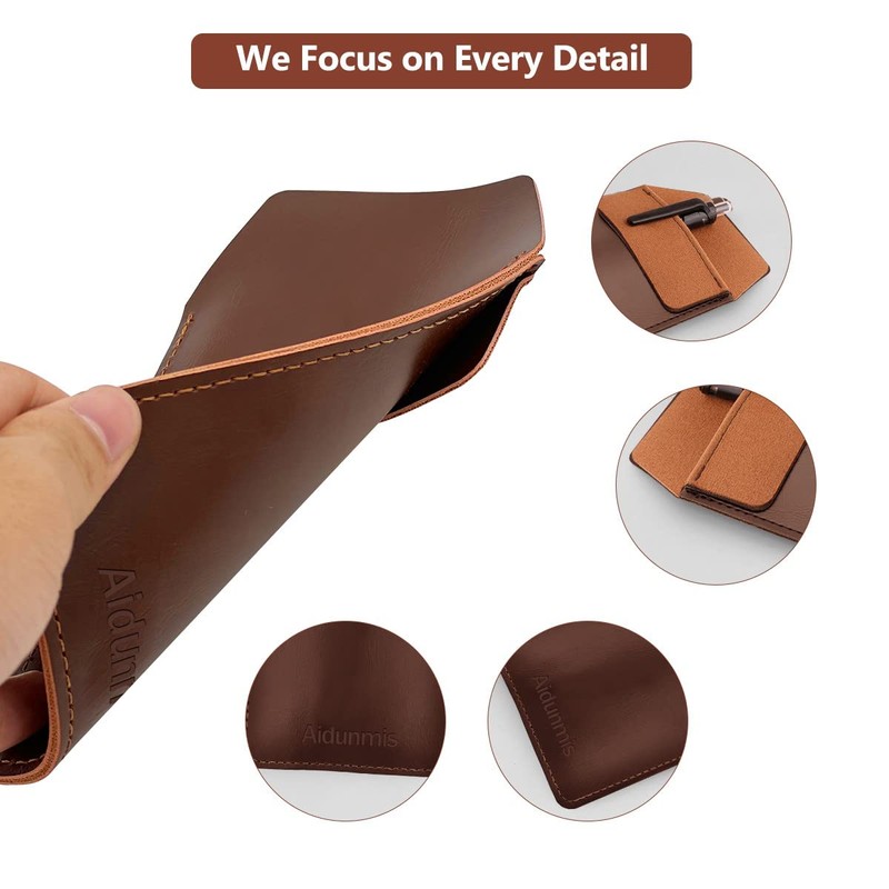 Aidunmis Pocket Protector, 2 Pieces PU Leather Pocket Pen Holder