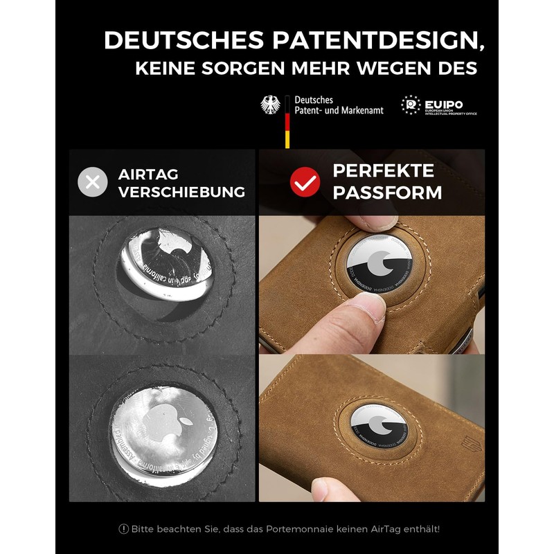 DODENSHA Men's Airtag Wallet Pop-Up Card Case Aluminium with Locking