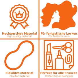 ECENCE 10 Papilotten Set Papilottenwickler Dauerwelle-n Flex-Wickler flexibel Durchmesser Ø 14mm x 240mm Länge Grau