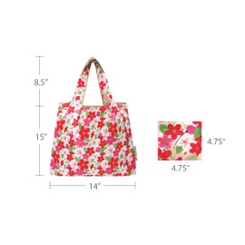 allydrew Unisex Adult Medium Foldable Tote Nylon Reusable Grocery Bag (Set of 2), Sakura