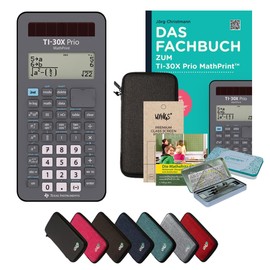Calcuso Target Package: TI-30X Prio MathPrint + WYNGS Protective Case Dark Grey + Screen Protector + Book + Learning CD + Geometry Set + Extended Warranty from Calcuso