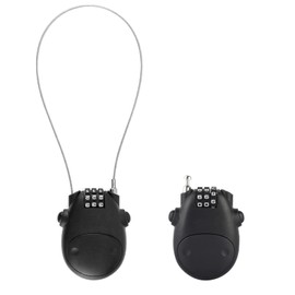 2Pcs Digit Code Combination Password Lock, Retractable Cable Lock Pram Lock, Password Security Coded Lock for Pushchair Bicycle Stroller Backpack Suitcase Luggage (Black)