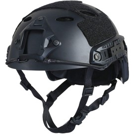 LOOGU Airsoft Ops Core Protective Helmet Tactical Helmet (Type Fast BJ & PJ) with Pads and Side Rails Crash Helmet for Leisure Outdoor Paintball