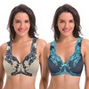 Curve Muse, Women's Minimizer, Unlined Underwired Bra with Lace Embroidery,